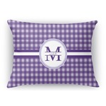 Gingham Print Rectangular Throw Pillow Case - 12"x18" (Personalized)