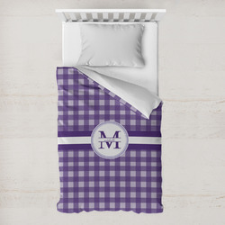 Gingham Print Toddler Duvet Cover w/ Name and Initial