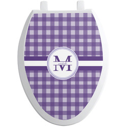 Gingham Print Toilet Seat Decal - Elongated (Personalized)