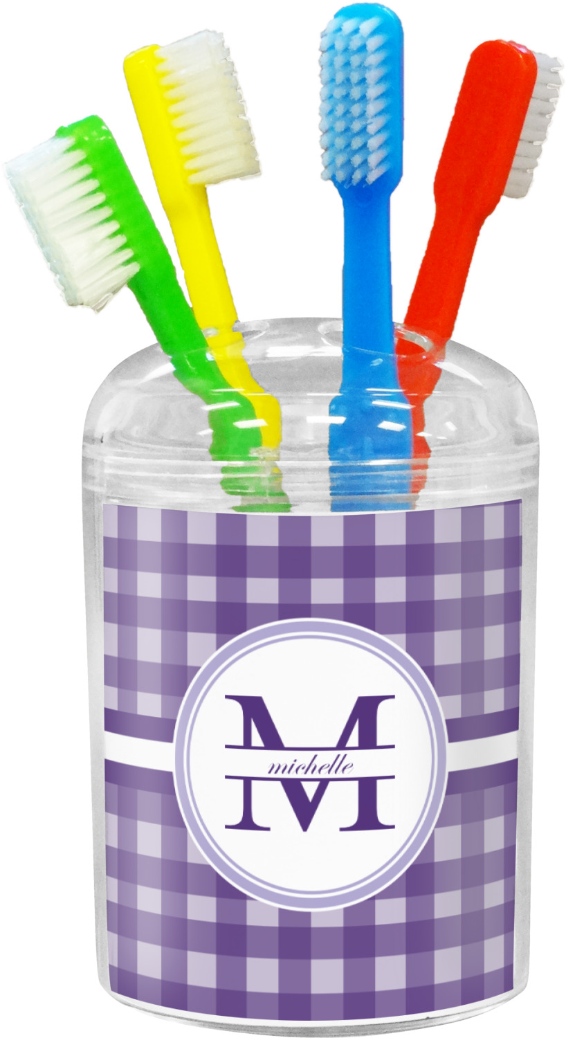 Gingham Print Toothbrush Holder (Personalized) YouCustomizeIt