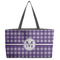 Gingham Print Beach Totes Bag - w/ Black Handles (Personalized)