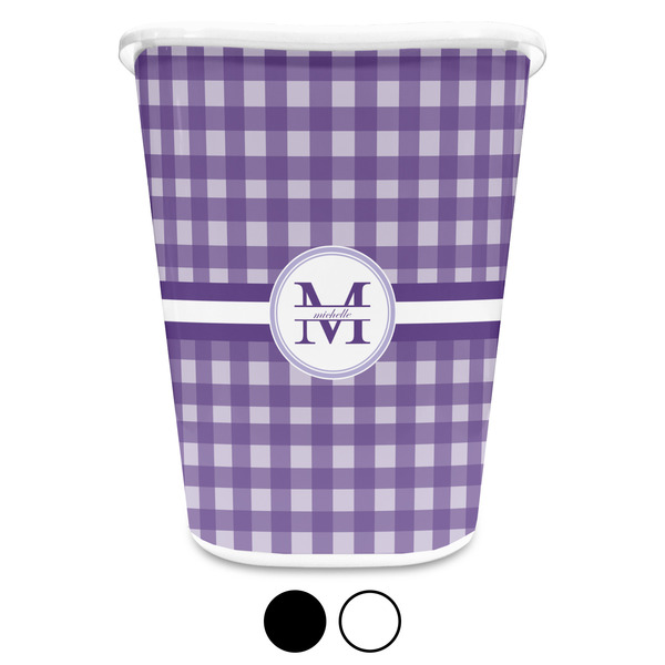Gingham Print Custom Waste Basket