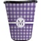 Gingham Print Waste Basket - Single Sided (Black) (Personalized)