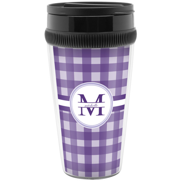 Gingham Print Travel Mug (Personalized)