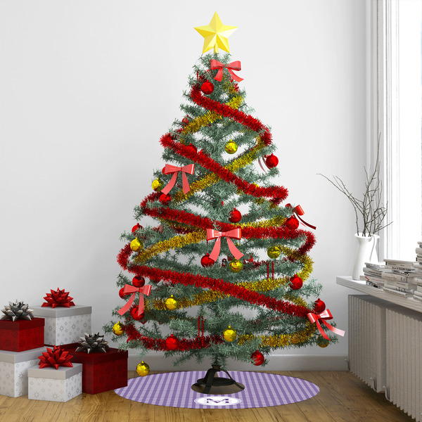 Gingham Print Tree Skirt - In context