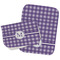 Gingham Print Two Rectangle Burp Cloths - Open & Folded