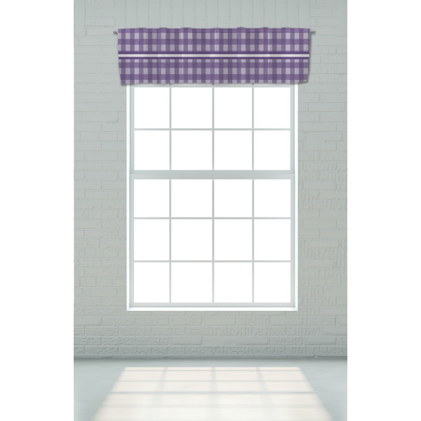 Gingham Print Valance - On window