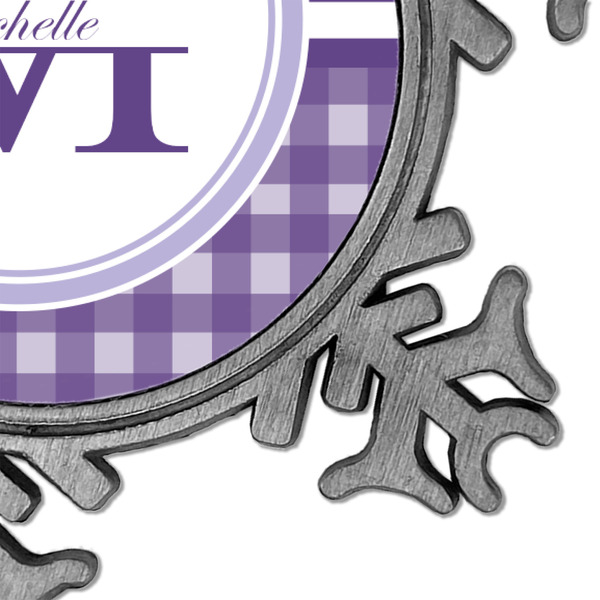 Gingham Print Vintage Snowflake - Detail