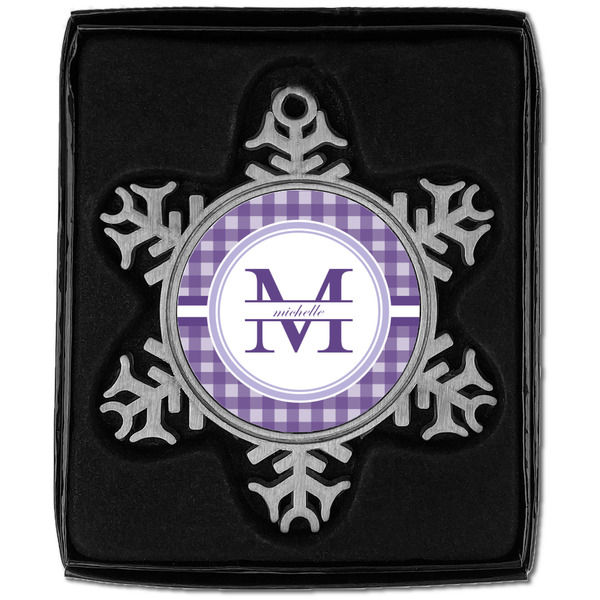 Gingham Print Vintage Snowflake - In box