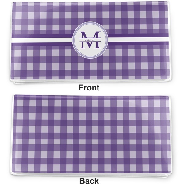 Gingham Print Vinyl Check Book Cover - Front and Back
