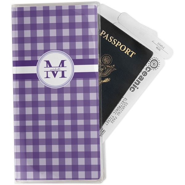 Custom Gingham Print Travel Document Holder