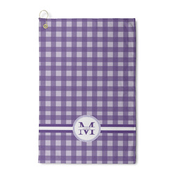 Gingham Print Waffle Weave Golf Towel (Personalized)