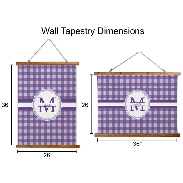Gingham Print Wall Hanging Tapestries - Parent/Sizing