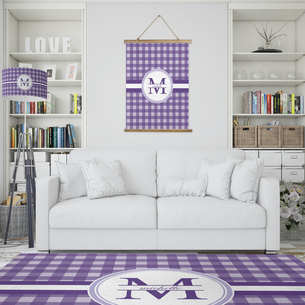 Gingham Print Wall Hanging Tapestry - Portrait - IN CONTEXT