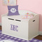Gingham Print Wall Monogram on Toy Chest