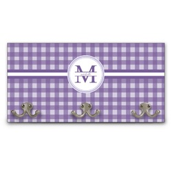 Gingham Print Wall Mounted Coat Rack (Personalized)