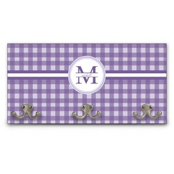 Gingham Print Wall Mounted Coat Rack (Personalized)