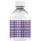 Gingham Print Water Bottle Label - Back View