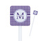 Gingham Print Square Plastic Stir Sticks - Single Sided (Personalized)