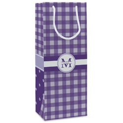 Gingham Print Wine Gift Bags (Personalized)