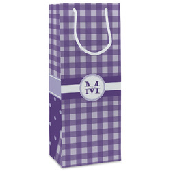Gingham Print Wine Gift Bags - Matte (Personalized)