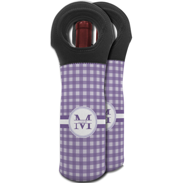 Gingham Print Wine Tote Bag - MAIN