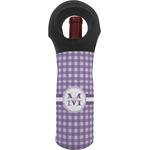Gingham Print Wine Tote Bag (Personalized)