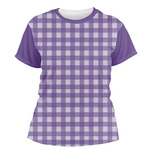 Gingham Print Women's Crew T-Shirt - 2X Large