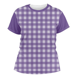 Gingham Print Women's Crew T-Shirt - X Small