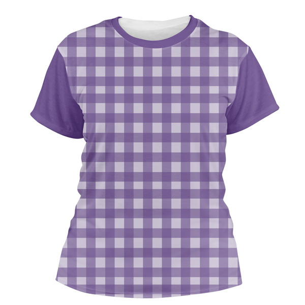 Custom Gingham Print Women's Crew T-Shirt - Small