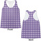Gingham Print Womens Racerback Tank Tops - Medium - Front and Back