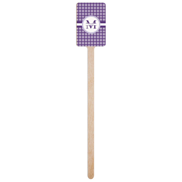 Gingham Print Wooden 6.25" Stir Stick - Rectangular - Single Stick