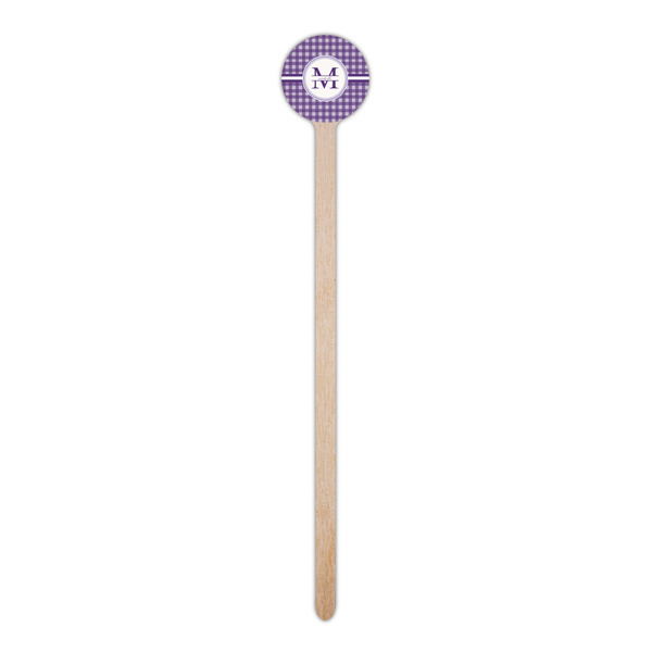 Gingham Print Wooden 6" Stir Stick - Round - Single Stick