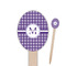 Gingham Print Oval Wooden Food Picks (Personalized)