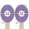 Gingham Print Wooden Food Pick - Oval - Double Sided - Front & Back
