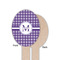 Gingham Print Wooden Food Pick - Oval - Single Sided - Front & Back