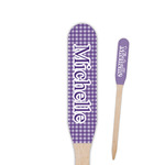 Gingham Print Paddle Wooden Food Picks (Personalized)