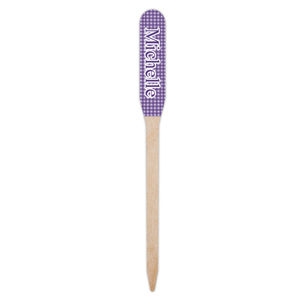 Gingham Print Wooden Food Pick - Paddle - Single Pick