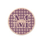 Gingham Print Genuine Maple or Cherry Wood Sticker (Personalized)