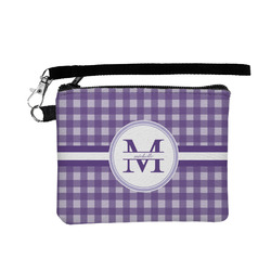 Gingham Print Wristlet ID Case w/ Name and Initial