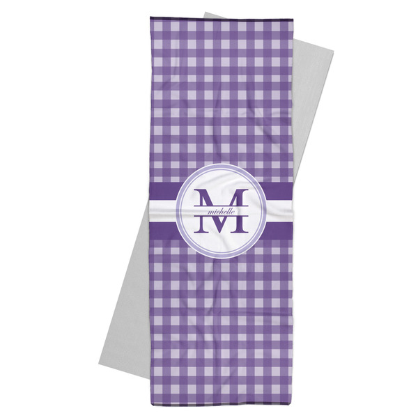 Custom Gingham Print Yoga Mat Towel (Personalized)