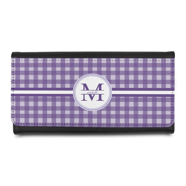 Custom Gingham Print Leatherette Ladies Wallet (Personalized)