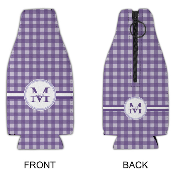 Gingham Print Zipper Bottle Cooler - APPROVAL