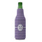 Gingham Print Zipper Bottle Cooler - FRONT (bottle)