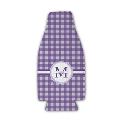 Gingham Print Zipper Bottle Cooler (Personalized)