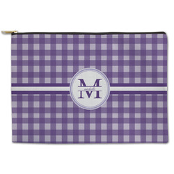 Gingham Print Zipper Pouch - Large - 12.5"x8.5" (Personalized)