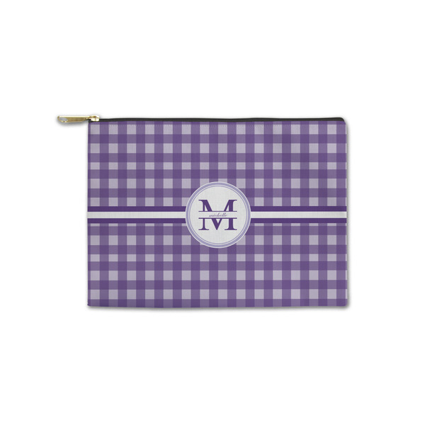 Custom Gingham Print Zipper Pouch - Small - 8.5"x6" (Personalized)