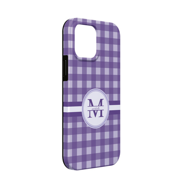 Custom Gingham Print iPhone Case - Rubber Lined - iPhone 13 Mini (Personalized)