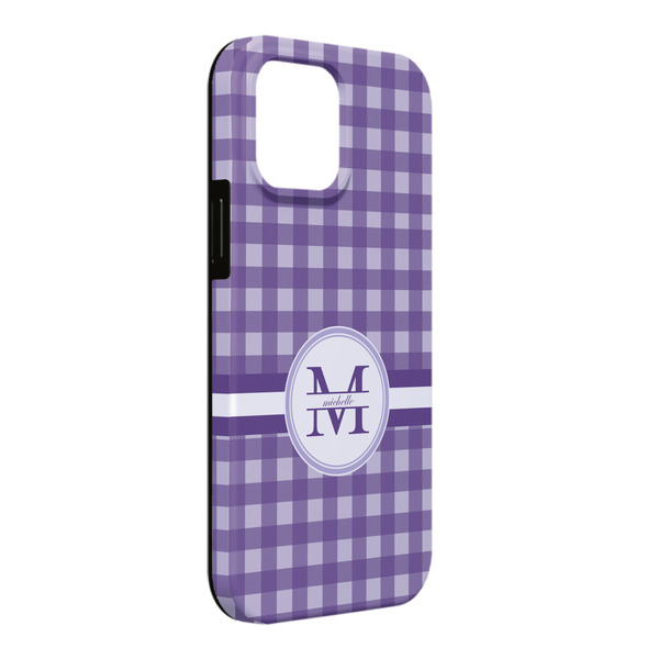 Custom Gingham Print iPhone Case - Rubber Lined - iPhone 13 Pro Max (Personalized)