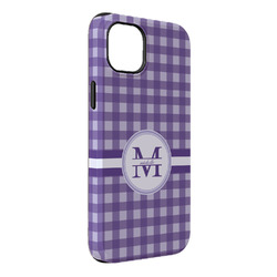 Gingham Print iPhone Case - Rubber Lined - iPhone 14 Plus (Personalized)